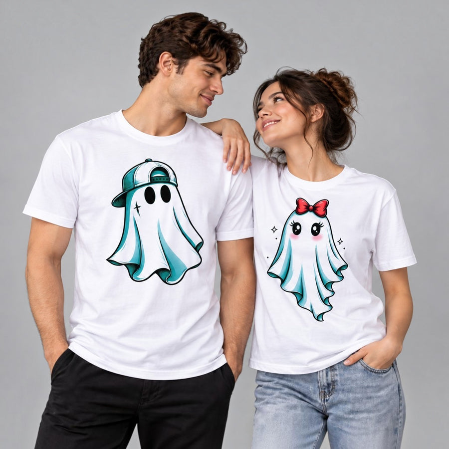 Cute Ghost Couple T-Shirts Pair
