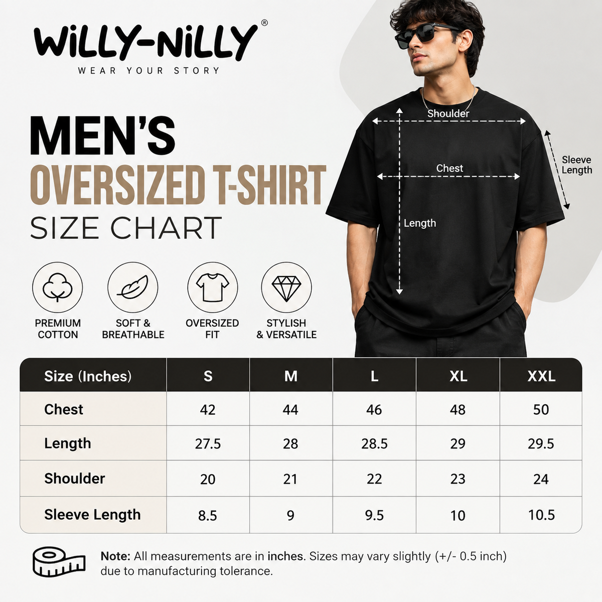 Stay Focused Front & Back Printed Premium Men’s Oversized T-Shirt – Relaxed Fit
