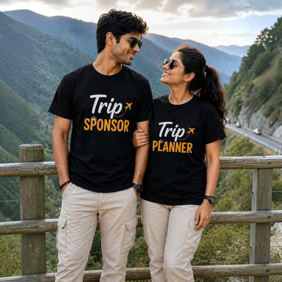 Trip Sponsor & Trip Planner Couple T-Shirt Pair