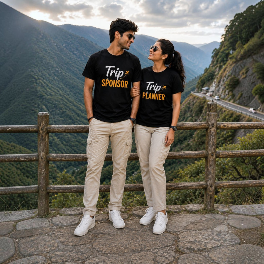 Trip Sponsor & Trip Planner Couple T-Shirt Pair