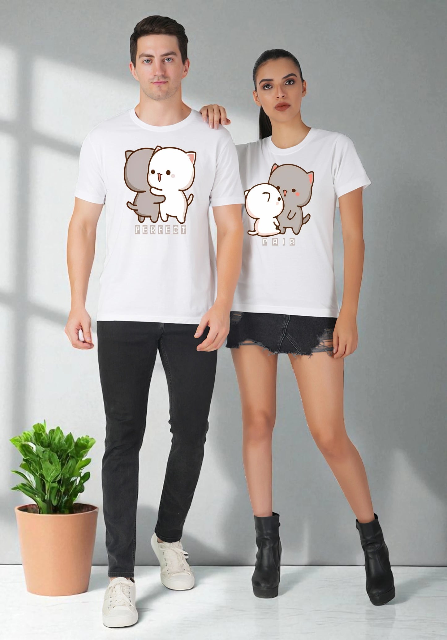 Perfect Pair Couple T-shirt white full view