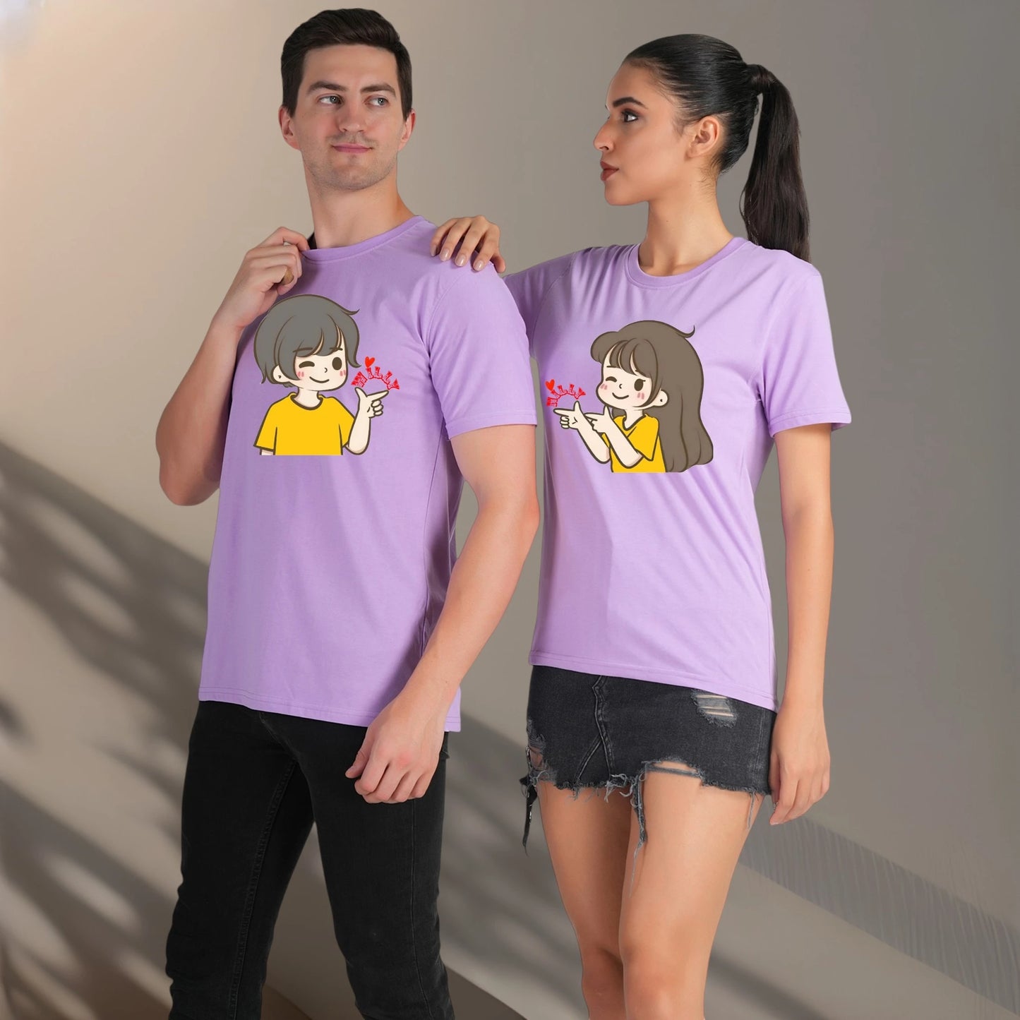 Willy Nilly Fun Couple T-shirt purple side view