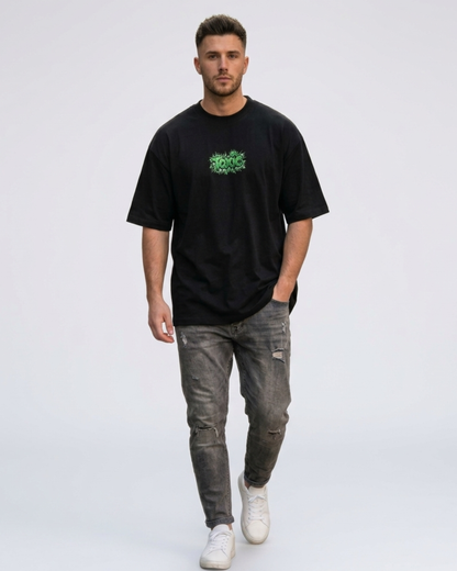 Toxic Front & Back Printed Premium Men’s Oversized T-Shirt – Relaxed Fit