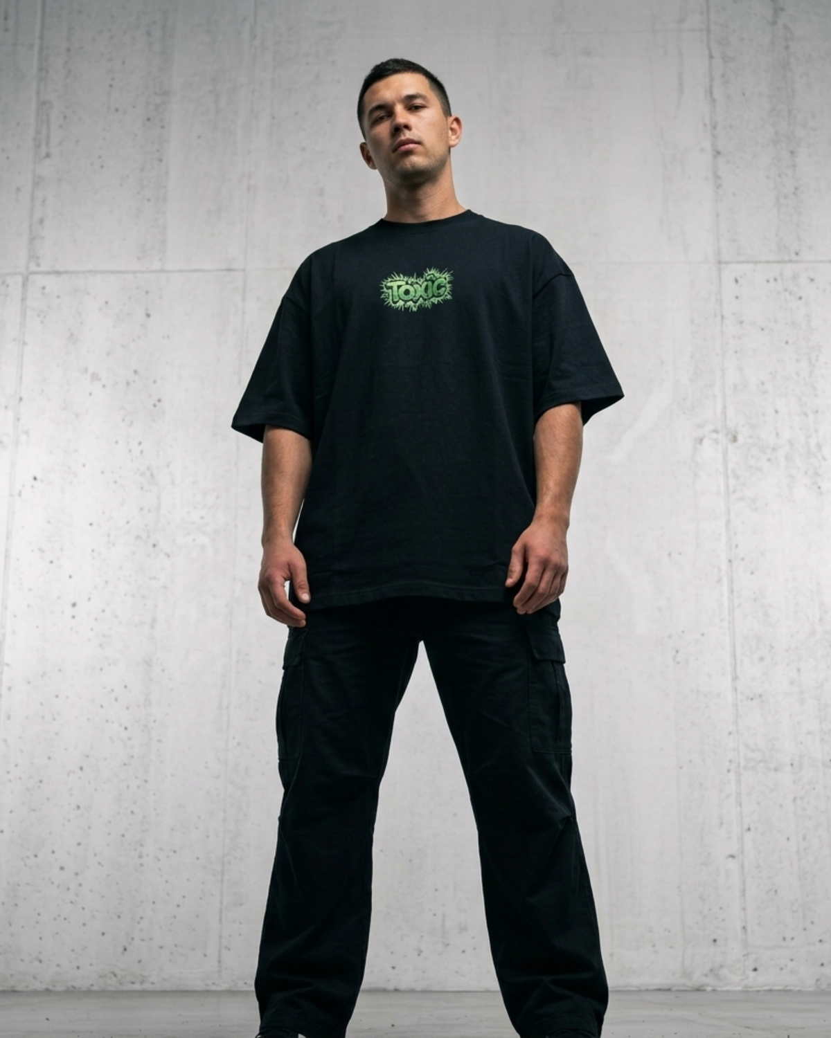 Toxic Front & Back Printed Premium Men’s Oversized T-Shirt – Relaxed Fit