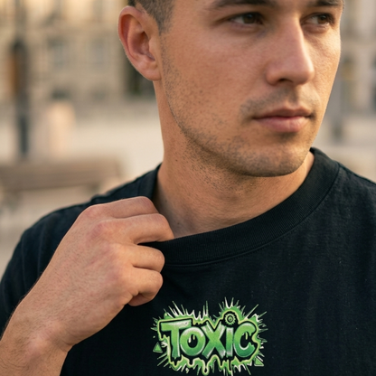 Toxic Front & Back Printed Premium Men’s Oversized T-Shirt – Relaxed Fit