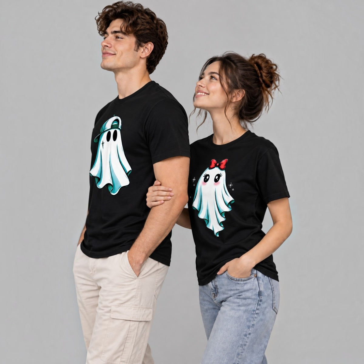 Cute Ghost Couple T-Shirts Pair