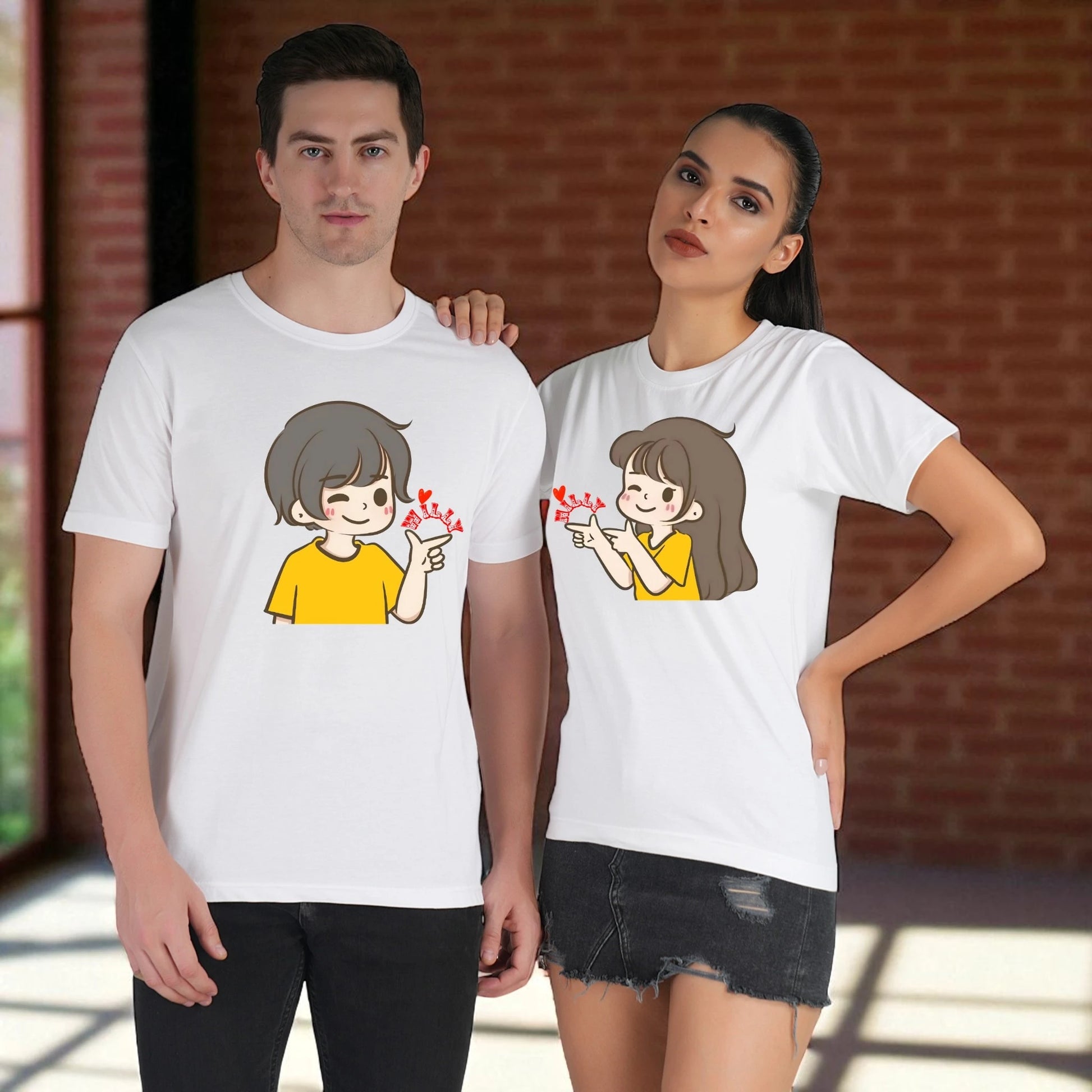 Willy Nilly Fun Couple T-shirt white front view