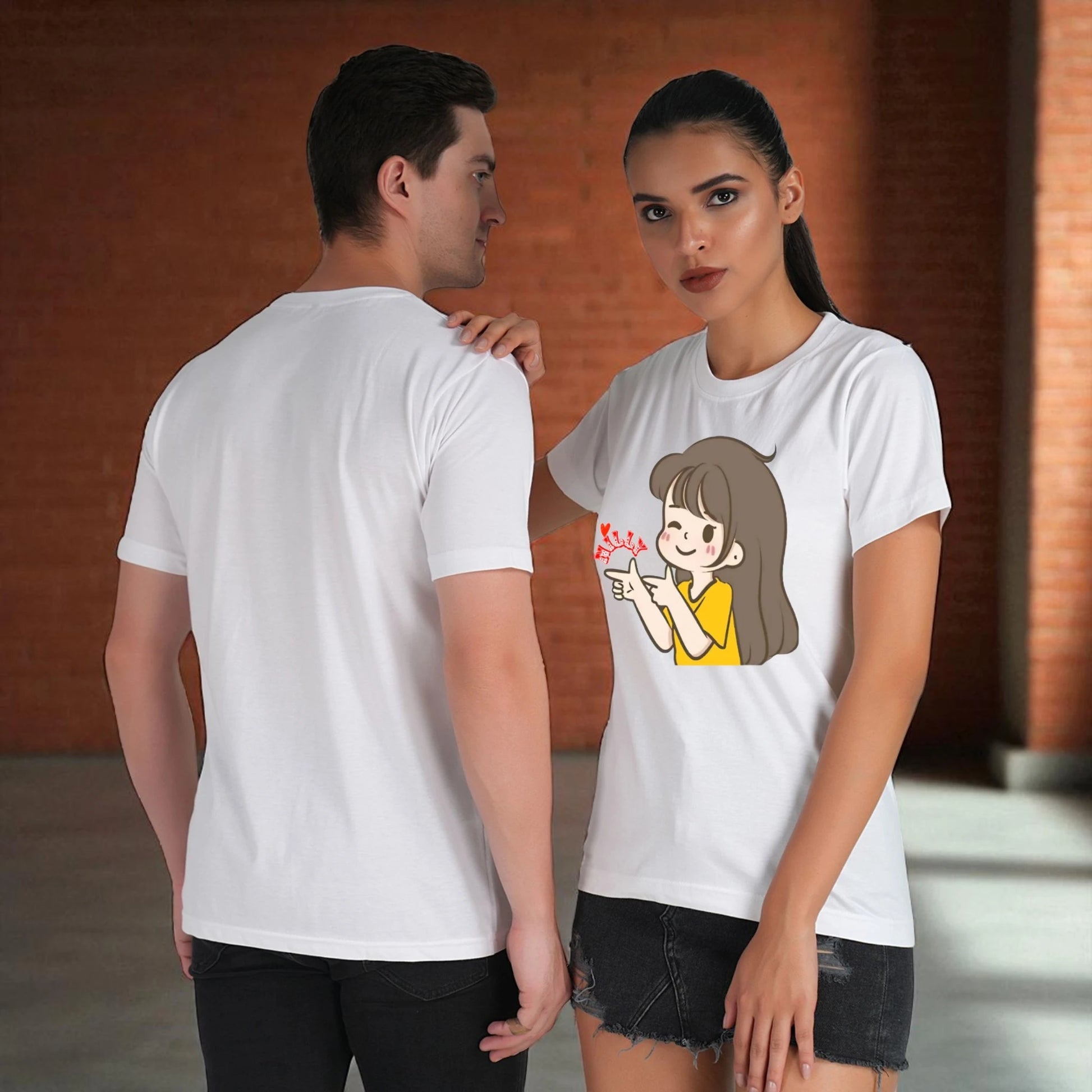 Willy Nilly Fun Couple T-shirt white side view