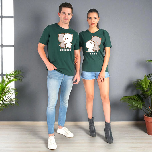 Perfect Pair Couple T-shirt green full view