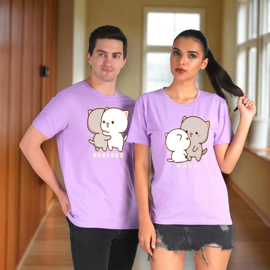 Perfect Pair Couple T-shirt purple front view