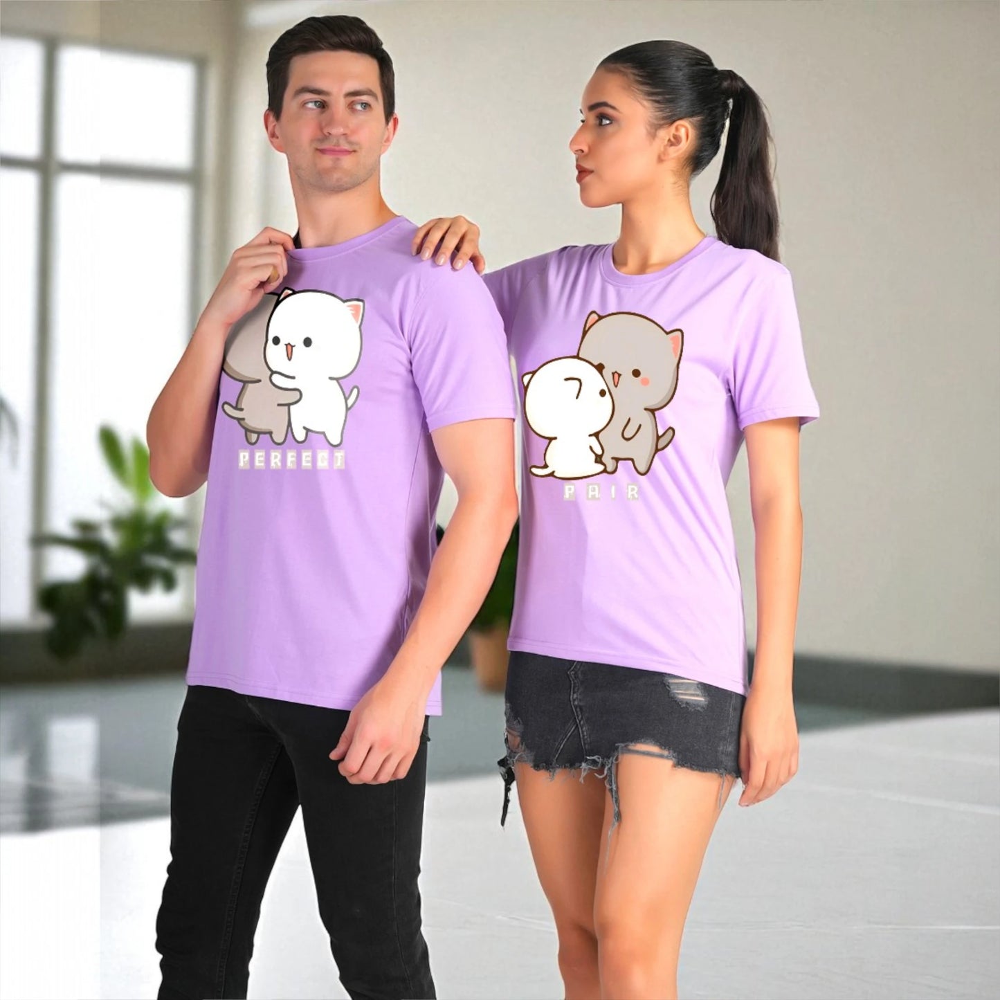 Perfect Pair Couple T-shirt purple  side view