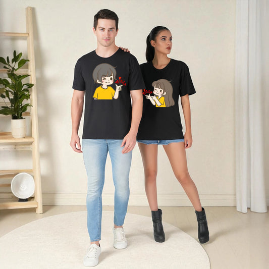 Willy Nilly Fun Couple T-shirt black full view