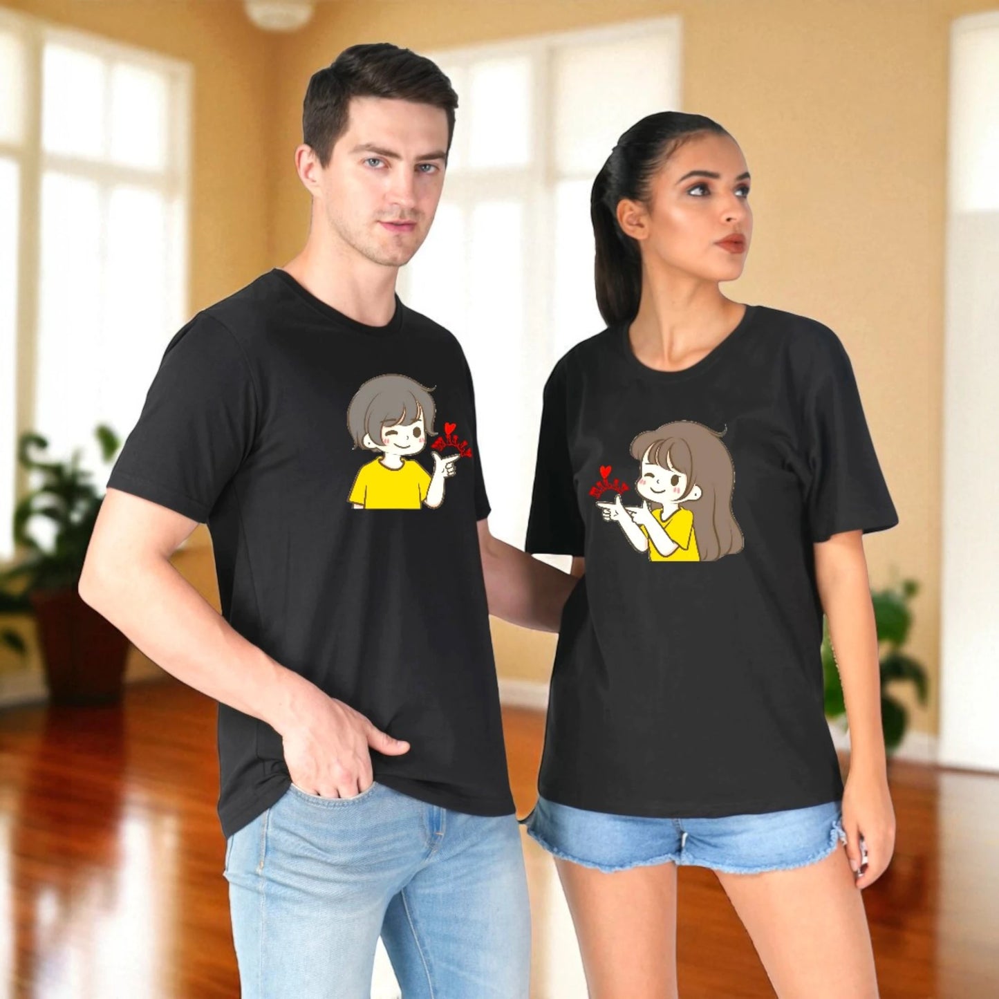 Willy Nilly Fun Couple T-shirt black side view