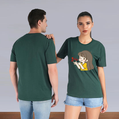 Willy Nilly Fun Couple T-shirt green front-back view