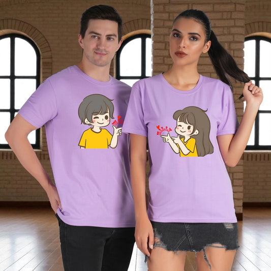 Willy Nilly Fun Couple T-shirt purple front view