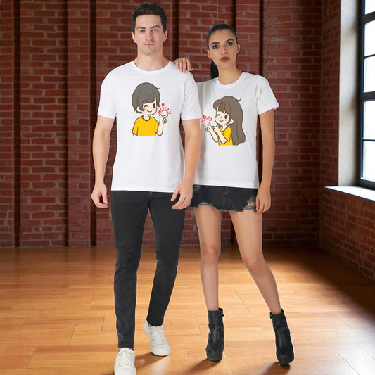 Willy Nilly Fun Couple T-shirt white front view
